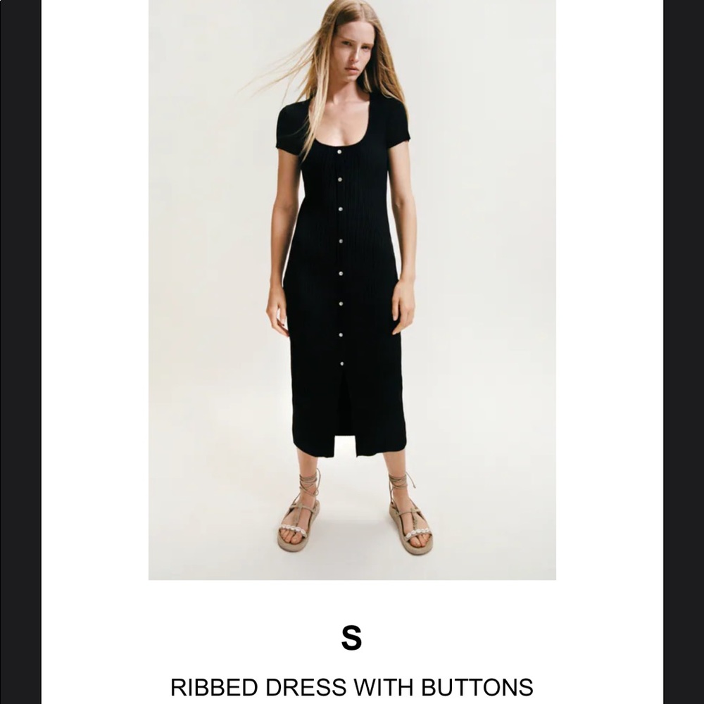 Zara ribbed knit midi dress